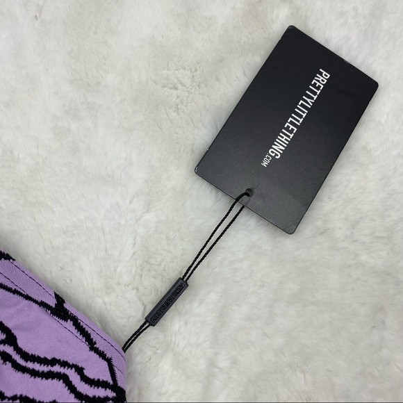 NWT Pretty Little Thing Lilac Zebra Mini Triangle Bikini Top - Picture 8 of 12